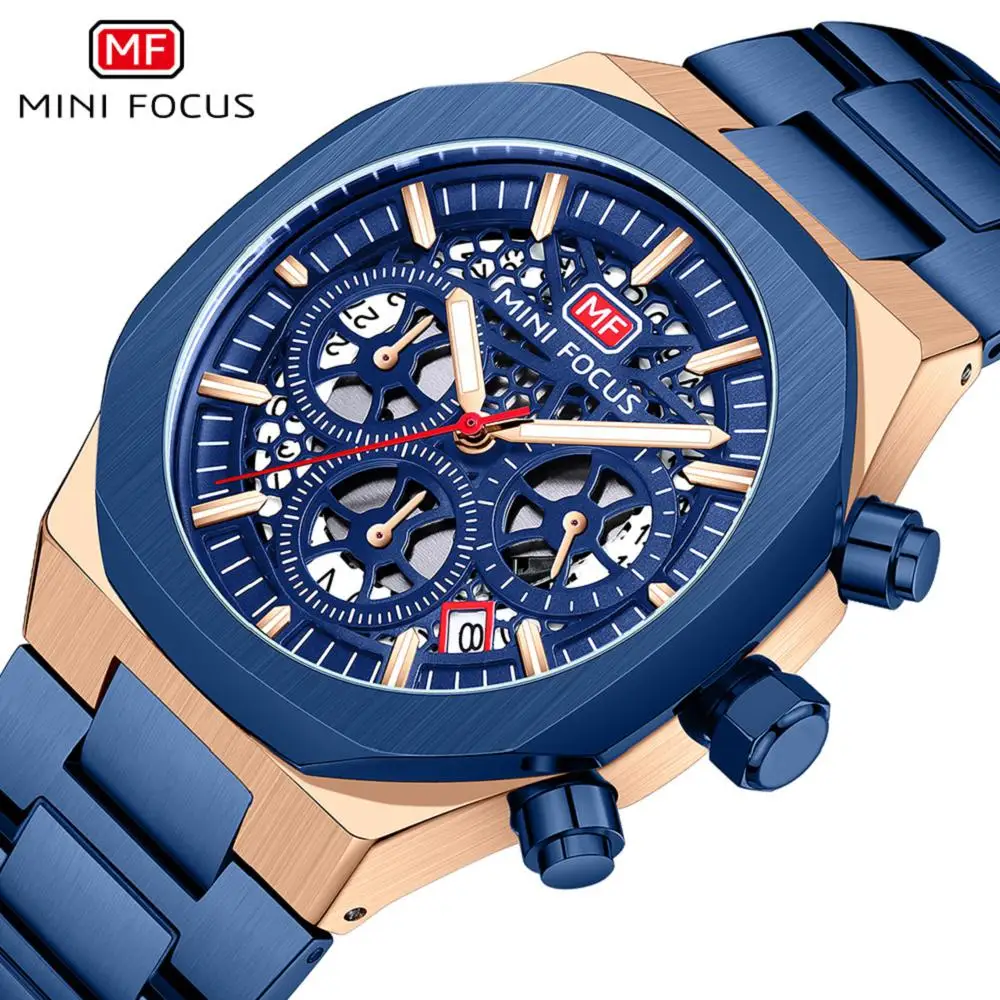 Chinese Brand MINI FOCUS Men's Watch Quartz Luxury Stainless Steel Waterproof Hollow Watches Multi-function Business Wristwatch
Chinese Brand MINI FOCUS Men's Watch Quartz Luxury Stainless Steel Waterproof Hollow Watches Multi-function Business Wristwatch