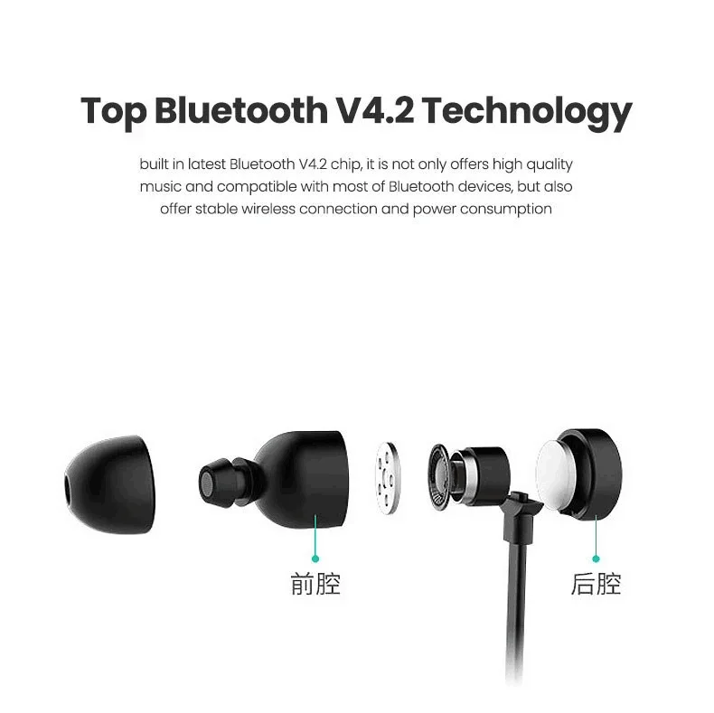 2019 new arrival E9 sweatproof sport neckband earphones super bass stereo wireless in-ear headphones for mobile phone - ANKUX.COM