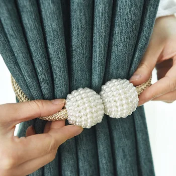 Pearlescent magnetic curtain clip curtain strap thick rope pearl magnetic buckle hanging ball buckle strap curtain accessories
Pearlescent magnetic curtain clip curtain strap thick rope pearl magnetic buckle hanging ball buckle strap curtain accessories