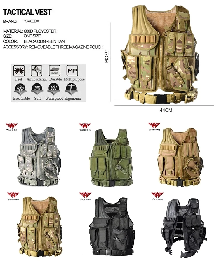 Yakeda soft mesh multi function combat vest other police equipment military bulletproof vest tactical gilet de