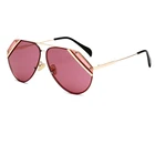 red sunglasses ladies Italian Luxury clear Shades Alloy frame brand women sunglasses Retro Big Frame glasses female