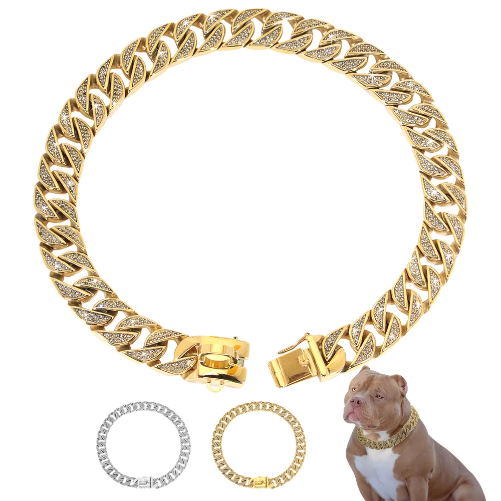 Metal Dog Chain Collar Stainless Steel Strong Silver Gold Training Choke Collars Shiny For Medium Lagre Pet Dogs Pitbull Bulldog, Gold/silver
Metal Dog Chain Collar Stainless Steel Strong Silver Gold Training Choke Collars Shiny For Medium Lagre Pet Dogs Pitbull Bulldog, Gold/silver