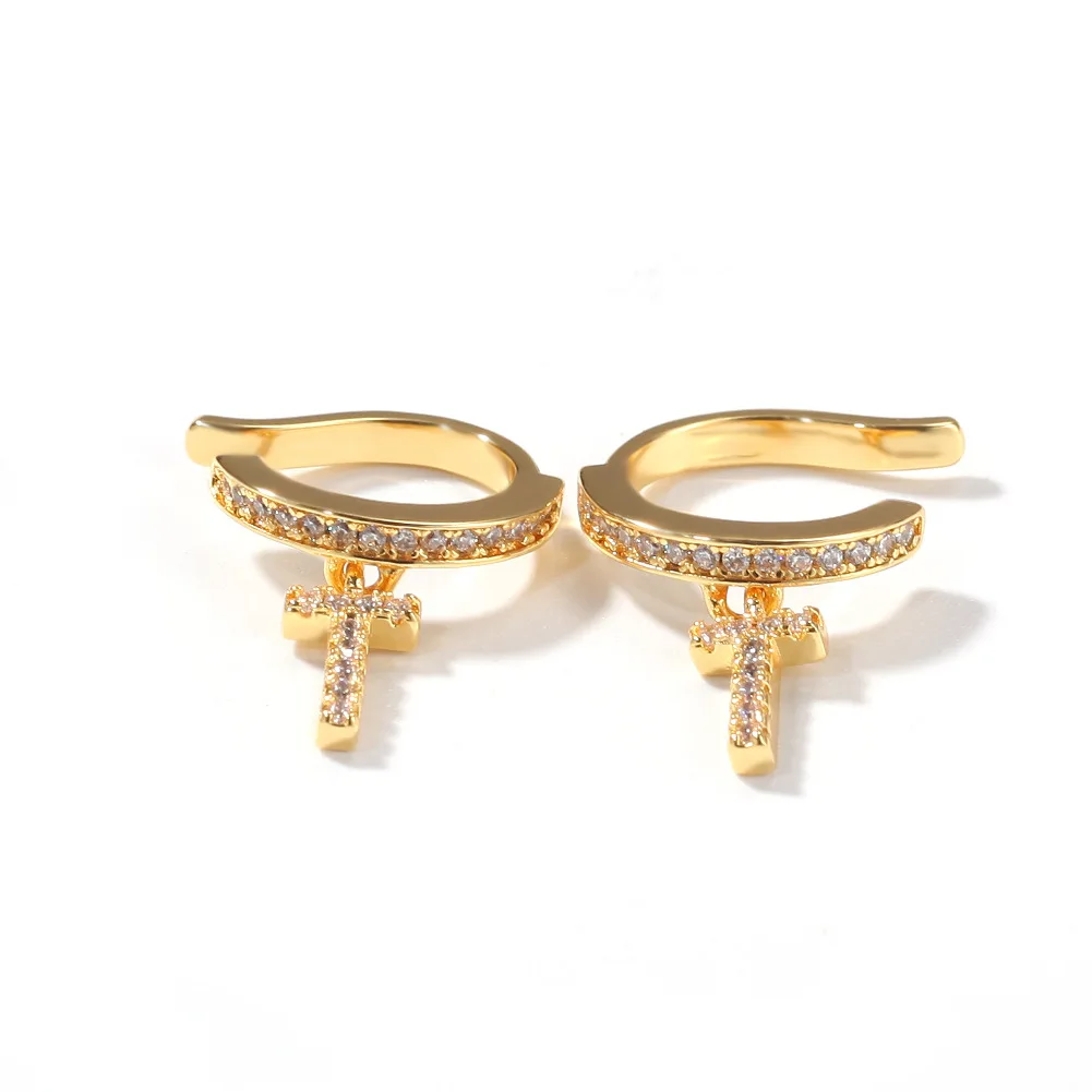 Hip-hop Jewelry Zircon Cross Ear Trip Blingbling Character Unisex charm Fine Earring
Hip-hop Jewelry Zircon Cross Ear Trip Blingbling Character Unisex charm Fine Earring