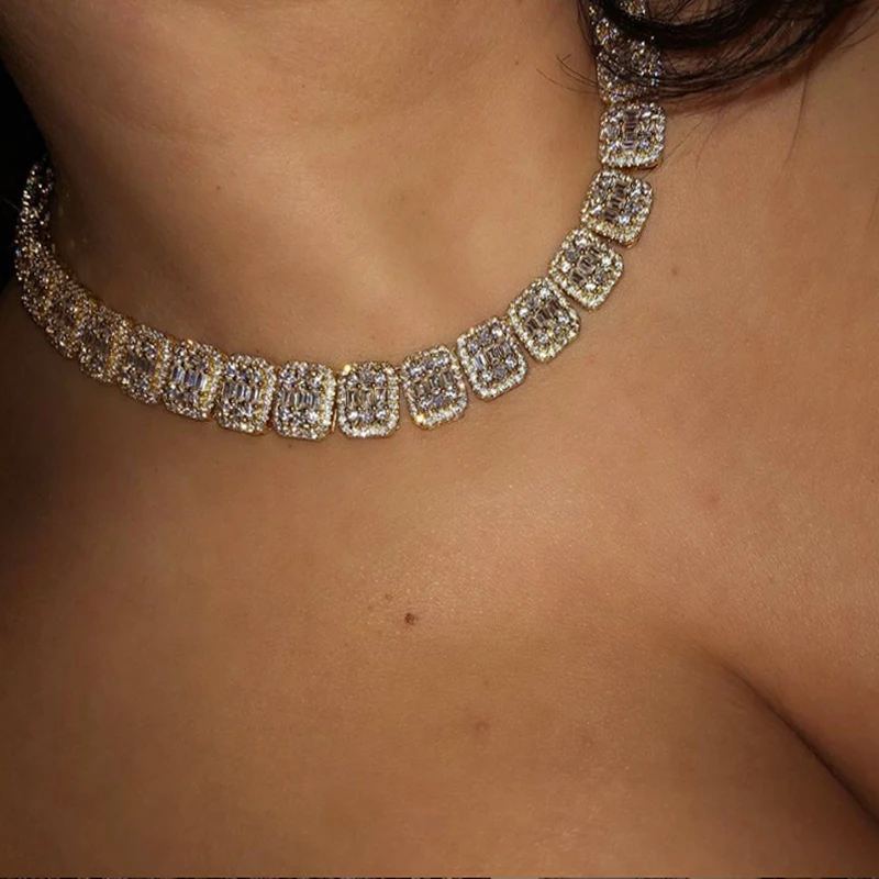 Luxury Square shiny crystal Tennis Chain Necklace Ice Out Bling Charm Hip Hop Jewelry, Silver gold
Luxury Square shiny crystal Tennis Chain Necklace Ice Out Bling Charm Hip Hop Jewelry, Silver gold