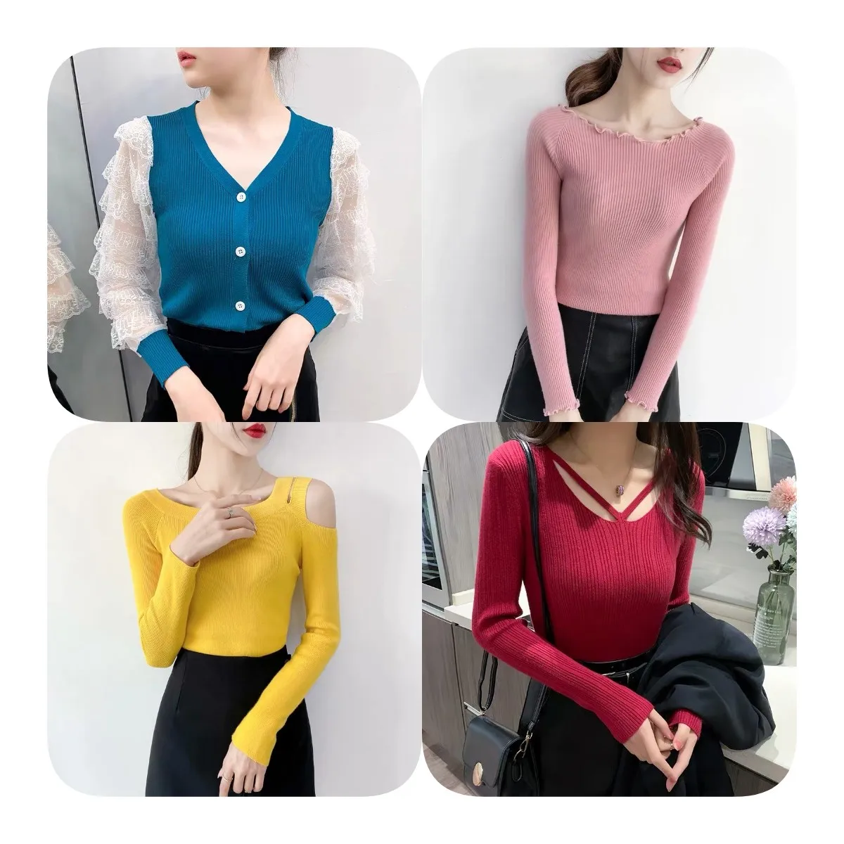 2021 winter new slim women's knit bottom top multi-color customized women's bottom top
2021 winter new slim women's knit bottom top multi-color customized women's bottom top