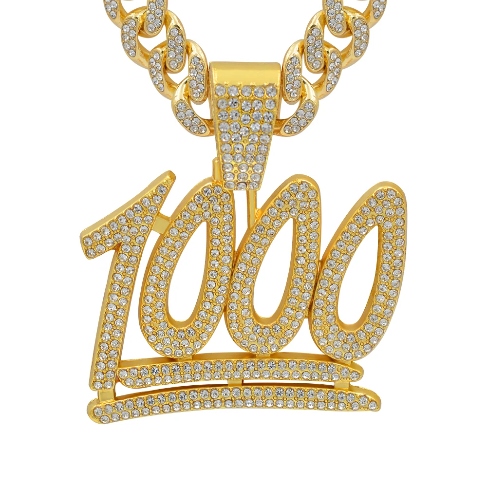 EMO Hip Hop Digital 1000 Necklace Gold Plated Pendant Charm Diamond Fashion Jewelry Accessories
EMO Hip Hop Digital 1000 Necklace Gold Plated Pendant Charm Diamond Fashion Jewelry Accessories
