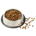 Round small stainless steel no tip dog food water bowl