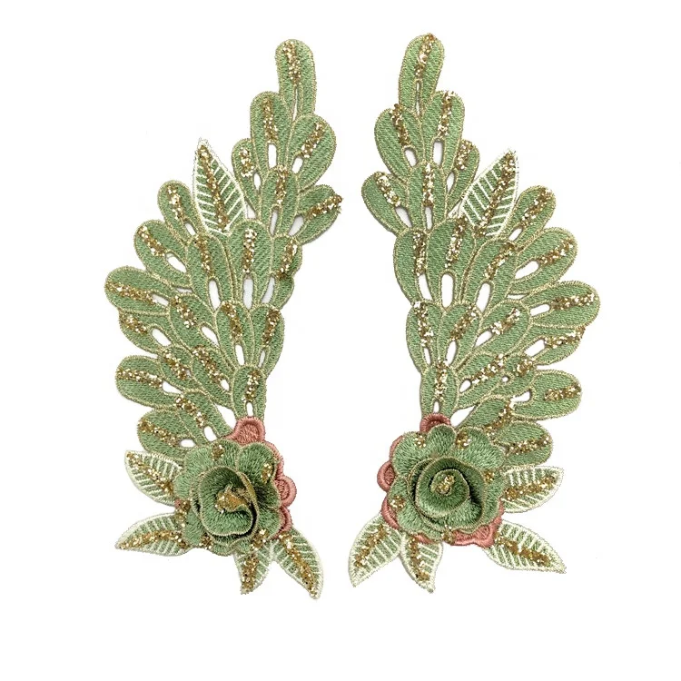 Luxury decorative embroidered green 3d flower lace glitter appliques outfit, As pictured
Luxury decorative embroidered green 3d flower lace glitter appliques outfit, As pictured