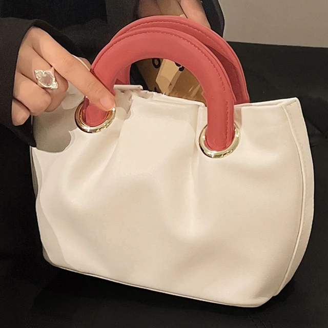 Contrast Color Fold Cloud Bag Soft Leather Purse Handbag Portable Messenger Bag Colorful Handle Bags/, As picture
Contrast Color Fold Cloud Bag Soft Leather Purse Handbag Portable Messenger Bag Colorful Handle Bags/, As picture