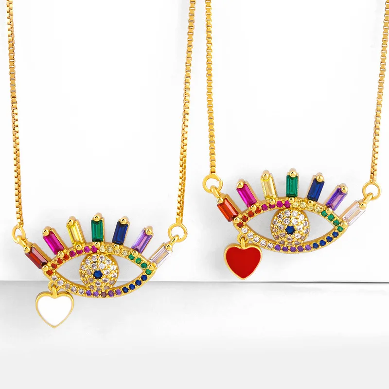 Ins Net Colorful Zircon Dripping Oil Full Diamond Evil Eyes Love Pendant Necklace Women
Ins Net Colorful Zircon Dripping Oil Full Diamond Evil Eyes Love Pendant Necklace Women