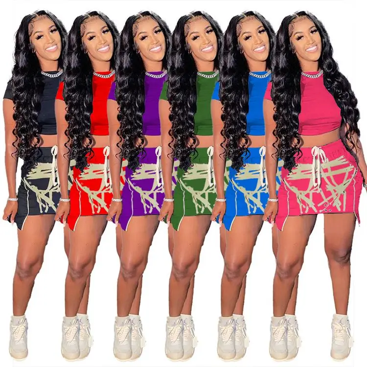 Women Clothes 2021 Solid Color Crop Tshirt Top Printed Nimi Skirt Women Fashion Casual Two Piece Skirts Set
Women Clothes 2021 Solid Color Crop Tshirt Top Printed Nimi Skirt Women Fashion Casual Two Piece Skirts Set
