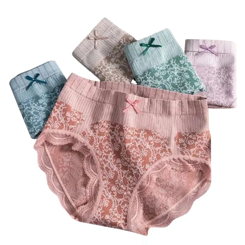 Factory Mid waist sexy lace sexy panties pure cotton breathable hip-lift and belly shaping women's graphene bow briefs
Factory Mid waist sexy lace sexy panties pure cotton breathable hip-lift and belly shaping women's graphene bow briefs
