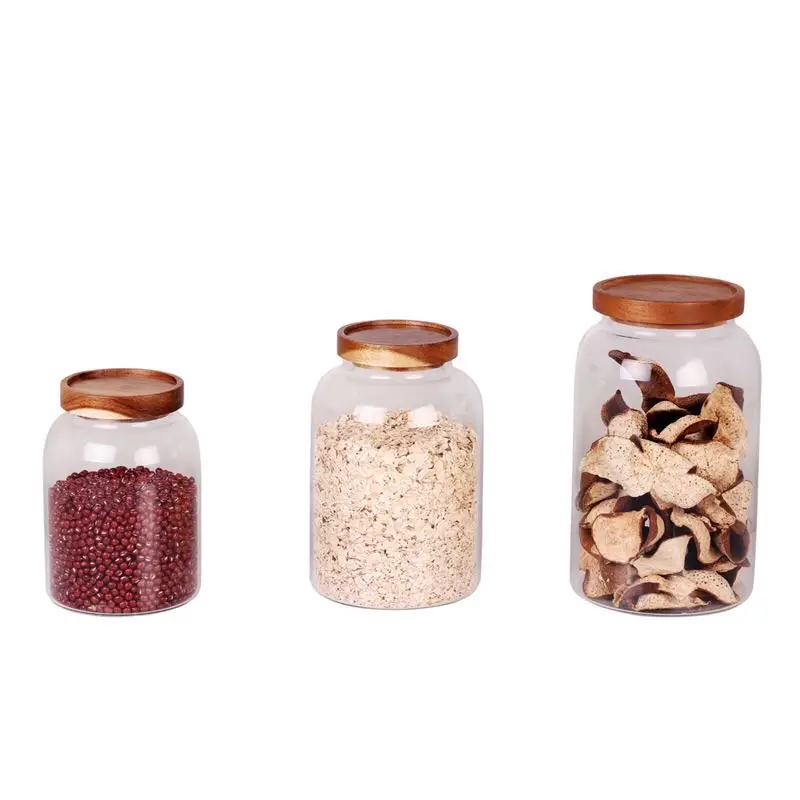 Large Capacity airtight glass jars with wooden lid large storage tank for tea/jam/wine use, Clear
Large Capacity airtight glass jars with wooden lid large storage tank for tea/jam/wine use, Clear