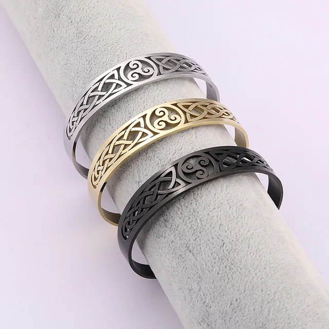 Vintage Hollow Out Cuff Viking Celtics Knot Men Bangles Stainless Steel Real Gold Men Bangle Inspirational Cuff Bangle Charms, Steel color,gold,black gun
Vintage Hollow Out Cuff Viking Celtics Knot Men Bangles Stainless Steel Real Gold Men Bangle Inspirational Cuff Bangle Charms, Steel color,gold,black gun