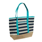 Wholesale fashionable eco-friendly reusable cotton canvas beach tote bag