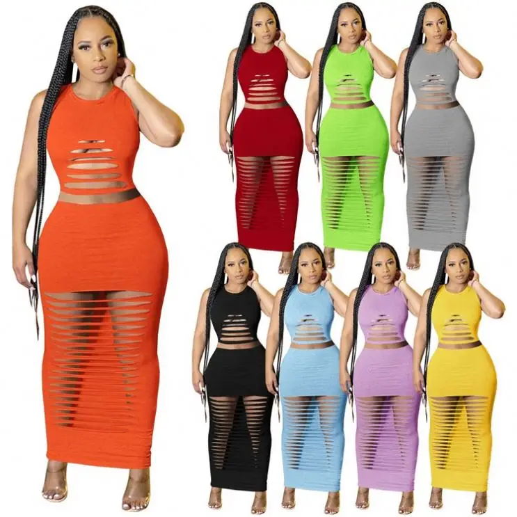 TINA New Arrival 2021 Two Piece Skirt Set Burning Out Split Holes Sleeveless Crop Top Solid Two Piece Set Women Clothing
TINA New Arrival 2021 Two Piece Skirt Set Burning Out Split Holes Sleeveless Crop Top Solid Two Piece Set Women Clothing