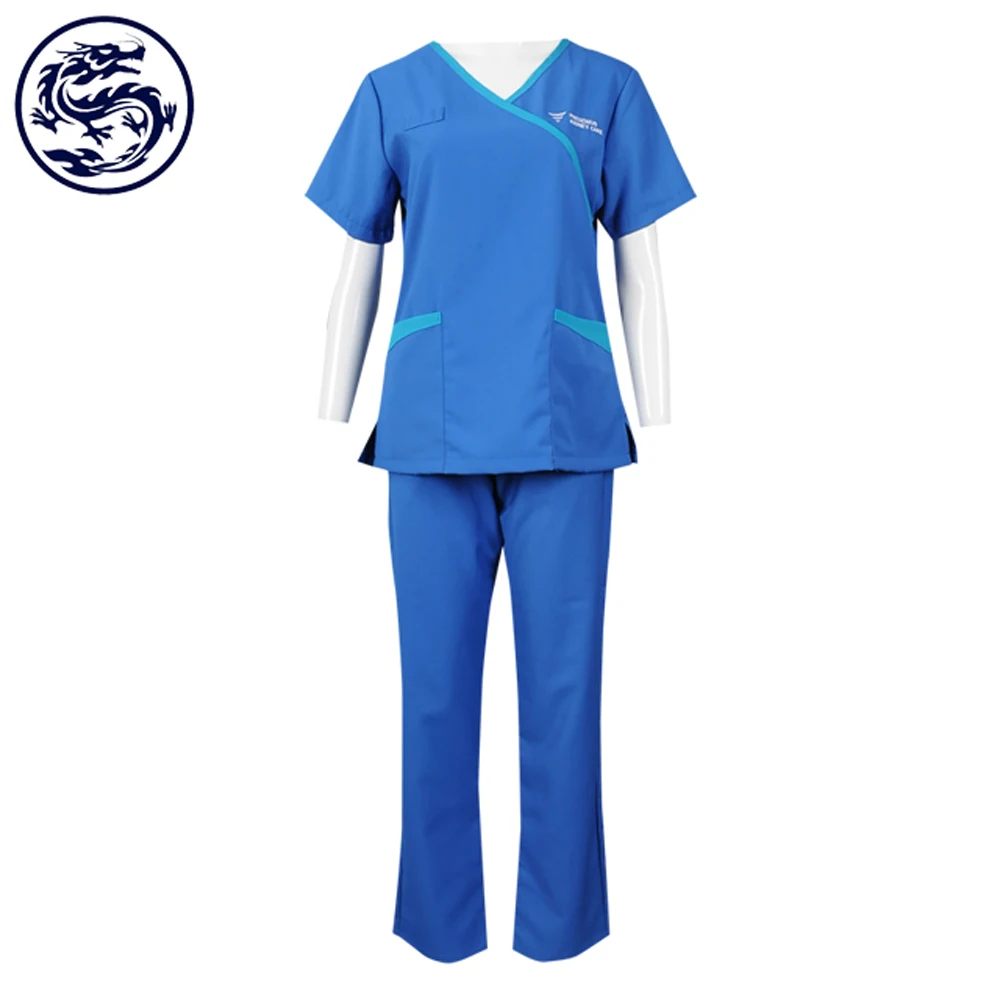 De diseño de moda dental uniformes hospital limpieza uniforme de enfermera uniforme azul
