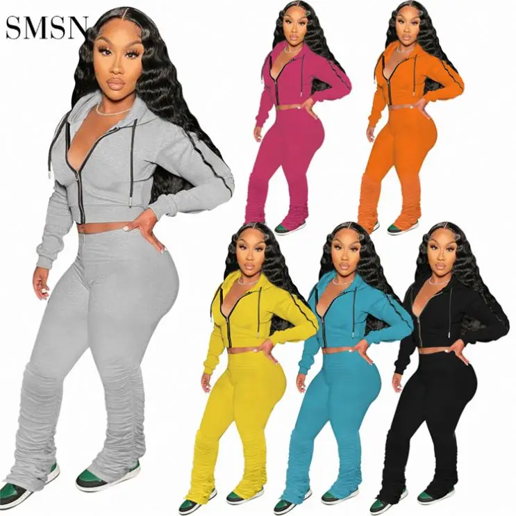 New Style Solid Color Long Sleeve Zipper Sexy Women Clothing Women Crop Top 2 Piece Set Fall Two Piece Sets For Women
New Style Solid Color Long Sleeve Zipper Sexy Women Clothing Women Crop Top 2 Piece Set Fall Two Piece Sets For Women