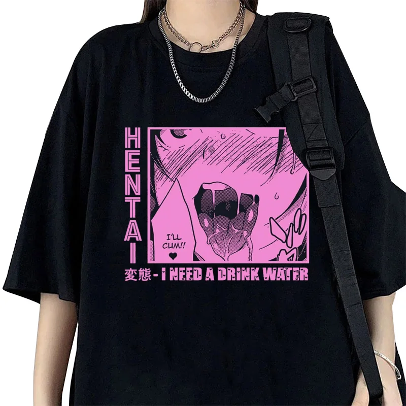 Casual Japanese Harajuku Top Hentai Girl Anime Cartoon Personality Fun Loose Women Short Sleeve T-shirt For Summer, Customized color
Casual Japanese Harajuku Top Hentai Girl Anime Cartoon Personality Fun Loose Women Short Sleeve T-shirt For Summer, Customized color