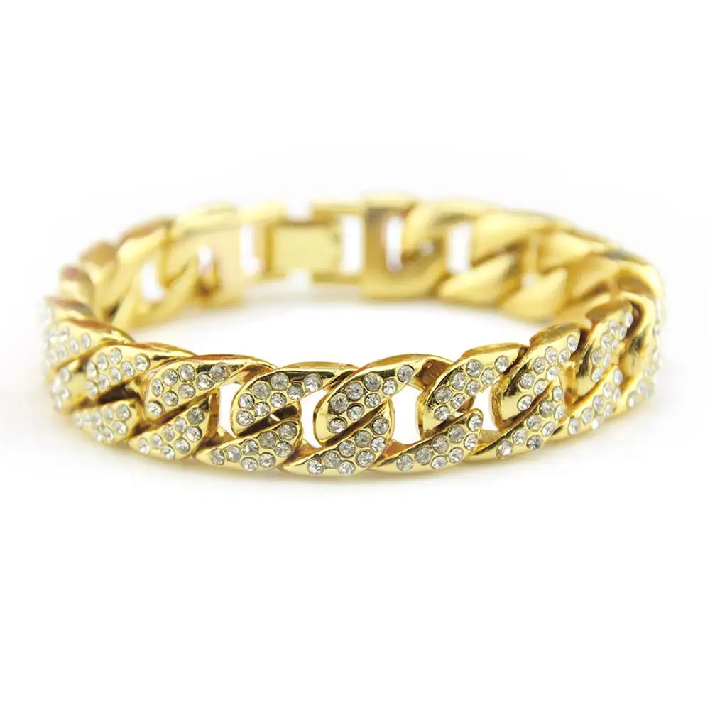 Fashion Hot Selling Cz Full Rhinestones Hip-hop Men's Bracelet 18k Cuban Iced Out Chain Bracelets For Men
Fashion Hot Selling Cz Full Rhinestones Hip-hop Men's Bracelet 18k Cuban Iced Out Chain Bracelets For Men