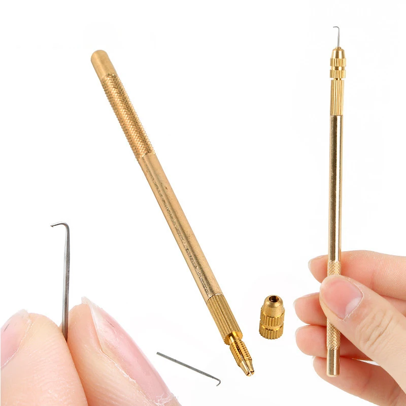 Wig Making Kit Bronze Ventilating Needle Holder And 4 Pcs Different Ventilation Needles
Wig Making Kit Bronze Ventilating Needle Holder And 4 Pcs Different Ventilation Needles