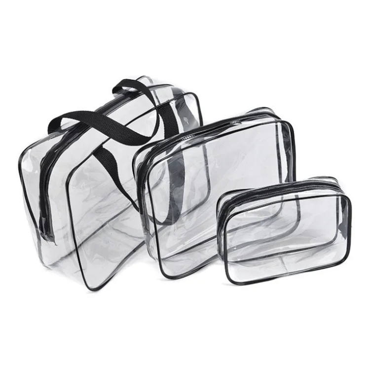 Waterproof Custom 3pcs PVC Transparent Makeup Bags Clear Cosmetic Bag, Purple, pink, blue
Waterproof Custom 3pcs PVC Transparent Makeup Bags Clear Cosmetic Bag, Purple, pink, blue