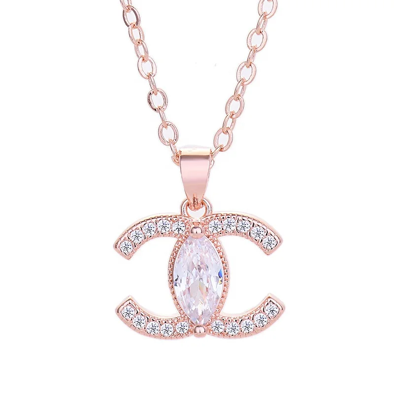 New C letter pendant silver-plated micro-inlaid diamond letter C pendant necklace K gold-plated jewelry, Picture shows
New C letter pendant silver-plated micro-inlaid diamond letter C pendant necklace K gold-plated jewelry, Picture shows