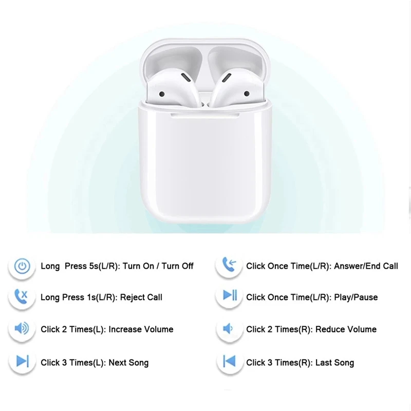 i12 TWS 2019 NEW RedMark Original BT Bluetooth 5.0 Earphone Wireless 40mAh/350mAh Touch control Earbuds Sport Headsets tws i12 - ANKUX.COM