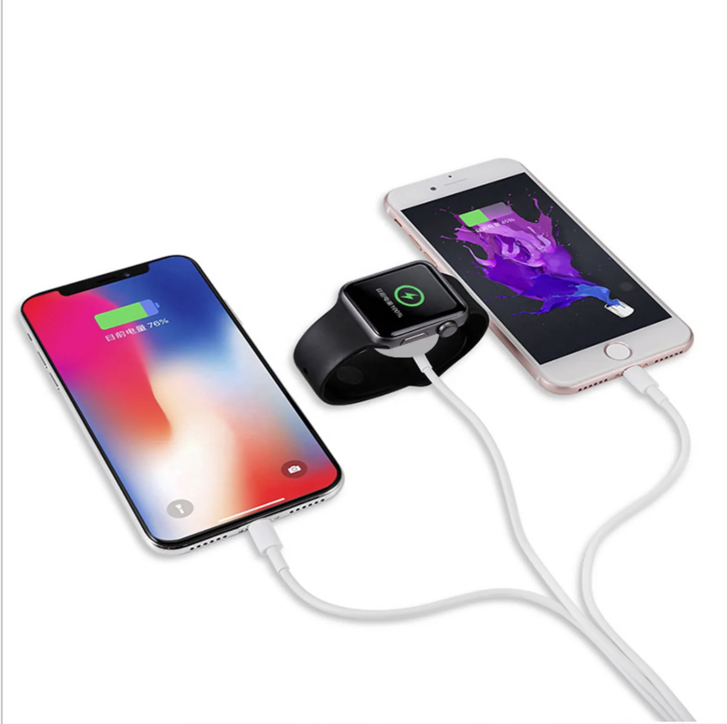 3 In 1 USB Cable Charger Wireless Cable Data Line For Apple Watch For IPhone 5 6S 6 plus 7 7plus 8 8 plus X XS XR XS Max, White \black
3 In 1 USB Cable Charger Wireless Cable Data Line For Apple Watch For IPhone 5 6S 6 plus 7 7plus 8 8 plus X XS XR XS Max, White \black