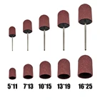 Brown Manicure Pedicure Foot Care Nail Art Beauty Drill Abrasive 13Mm 80 Medium Coarse Grinding Bands Block Sanding Caps