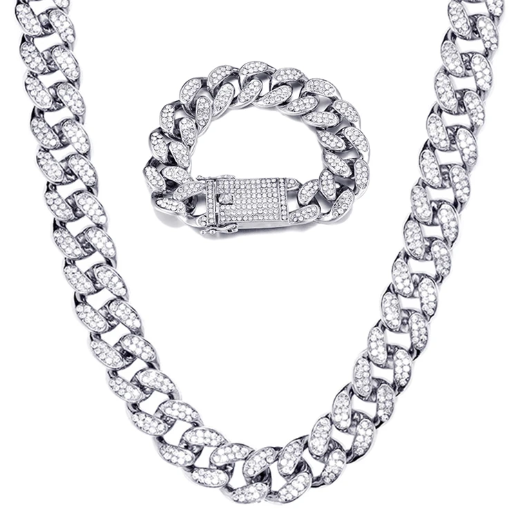 20mm Bling iced out Cuban Link chain Bracelet 18K gold plated cubic zirconia diamond necklace men Jewelry
20mm Bling iced out Cuban Link chain Bracelet 18K gold plated cubic zirconia diamond necklace men Jewelry
