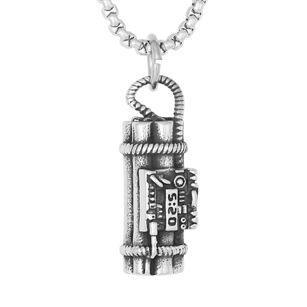 Wholesale Custom Creative Design Stainless Steel 3D Mockup Time Bomb Pendant Necklace
Wholesale Custom Creative Design Stainless Steel 3D Mockup Time Bomb Pendant Necklace