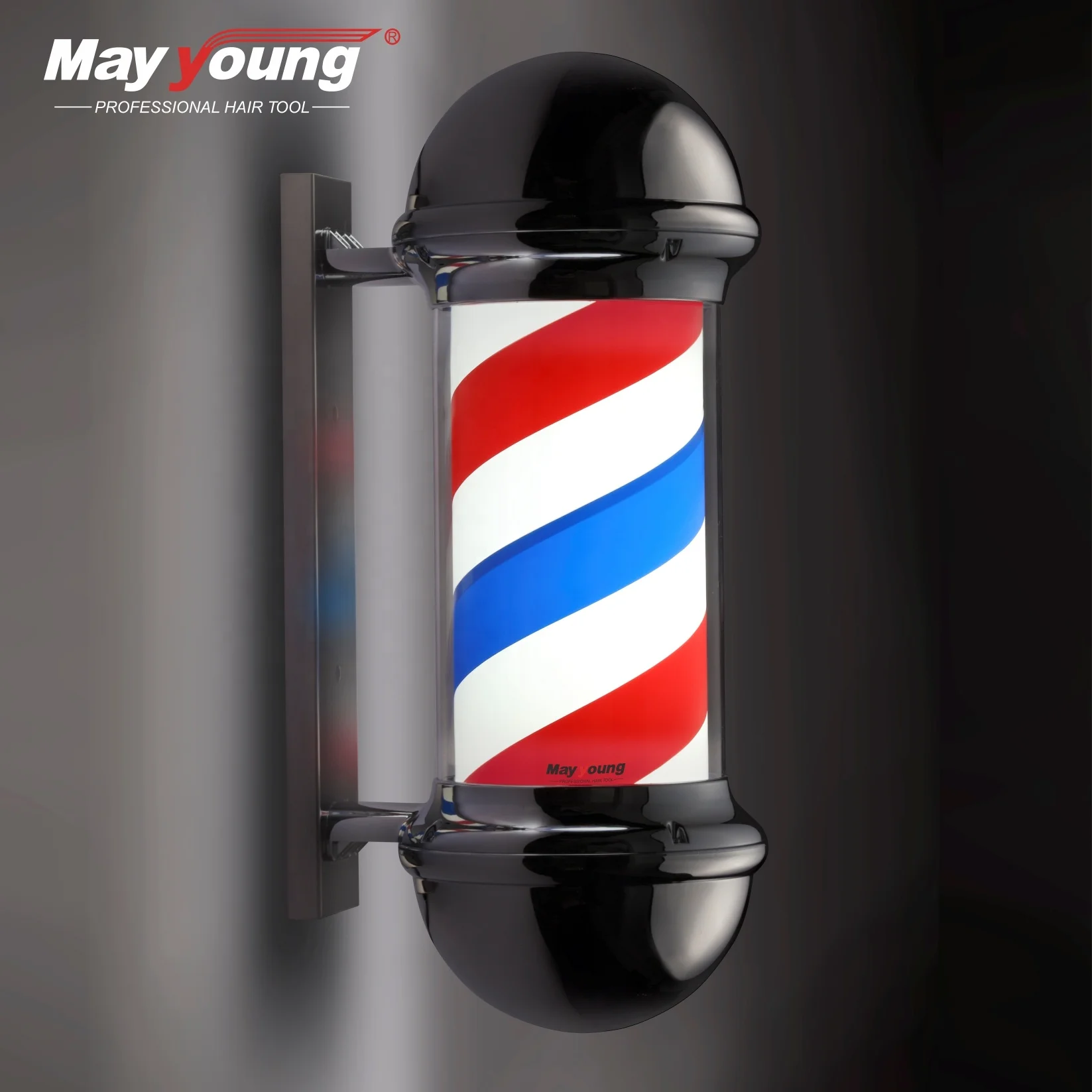 

54CM/ 21.3" Rotating Water Proof Barber Shop Pole Spinning Hair Salon Open Sign, Customize colors and patterns