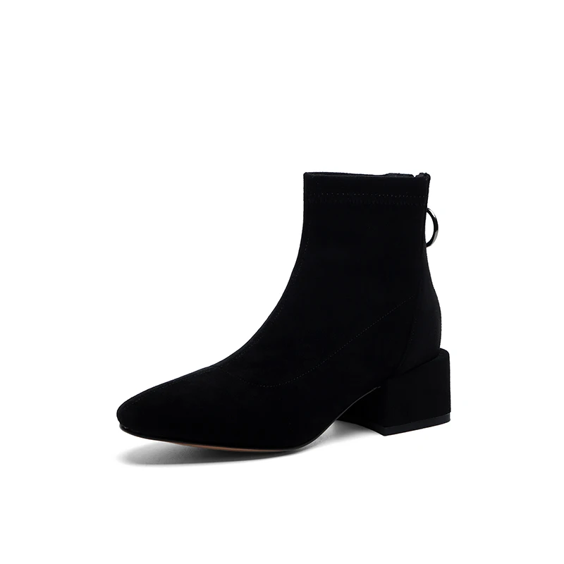 Winter new round head solid color thick heel Zippered ladies'booties after casual
Winter new round head solid color thick heel Zippered ladies'booties after casual