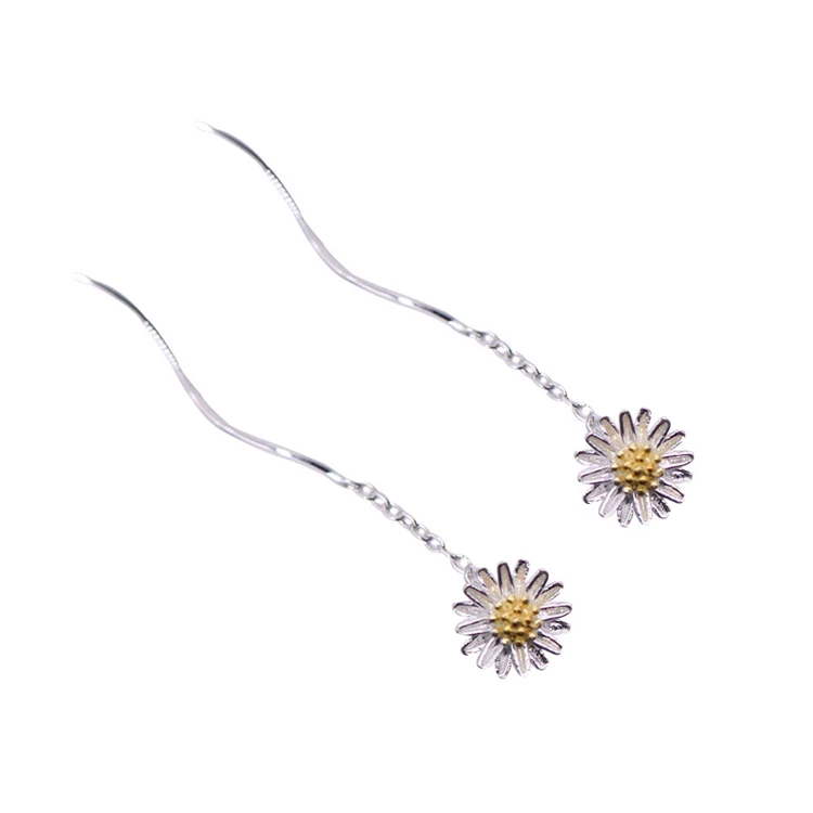 2021 wholesale fashion Silver Plated earings daisy flower long Pendant chain woman earrings
2021 wholesale fashion Silver Plated earings daisy flower long Pendant chain woman earrings