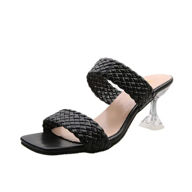 2021 big size summer transparent heels braided woven pu leather sandals slippers high heel women fashion shoes slippers
2021 big size summer transparent heels braided woven pu leather sandals slippers high heel women fashion shoes slippers