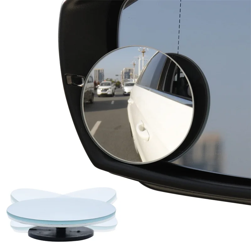 

Round HD Glass Frameless Convex Wide Angle Adjustable Universal Car Blind Spot Mirror