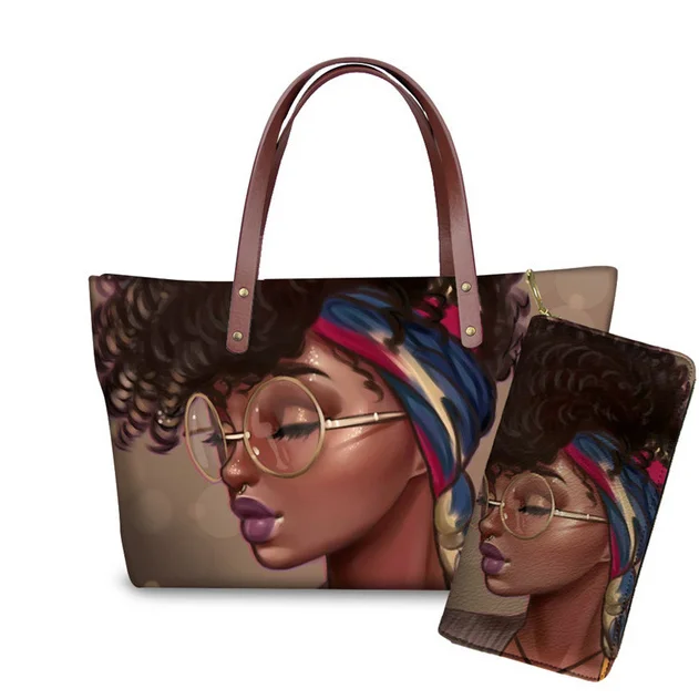 2021 Black art african girls print bags women handbags luxury shoulder leather handbag, Picture
2021 Black art african girls print bags women handbags luxury shoulder leather handbag, Picture