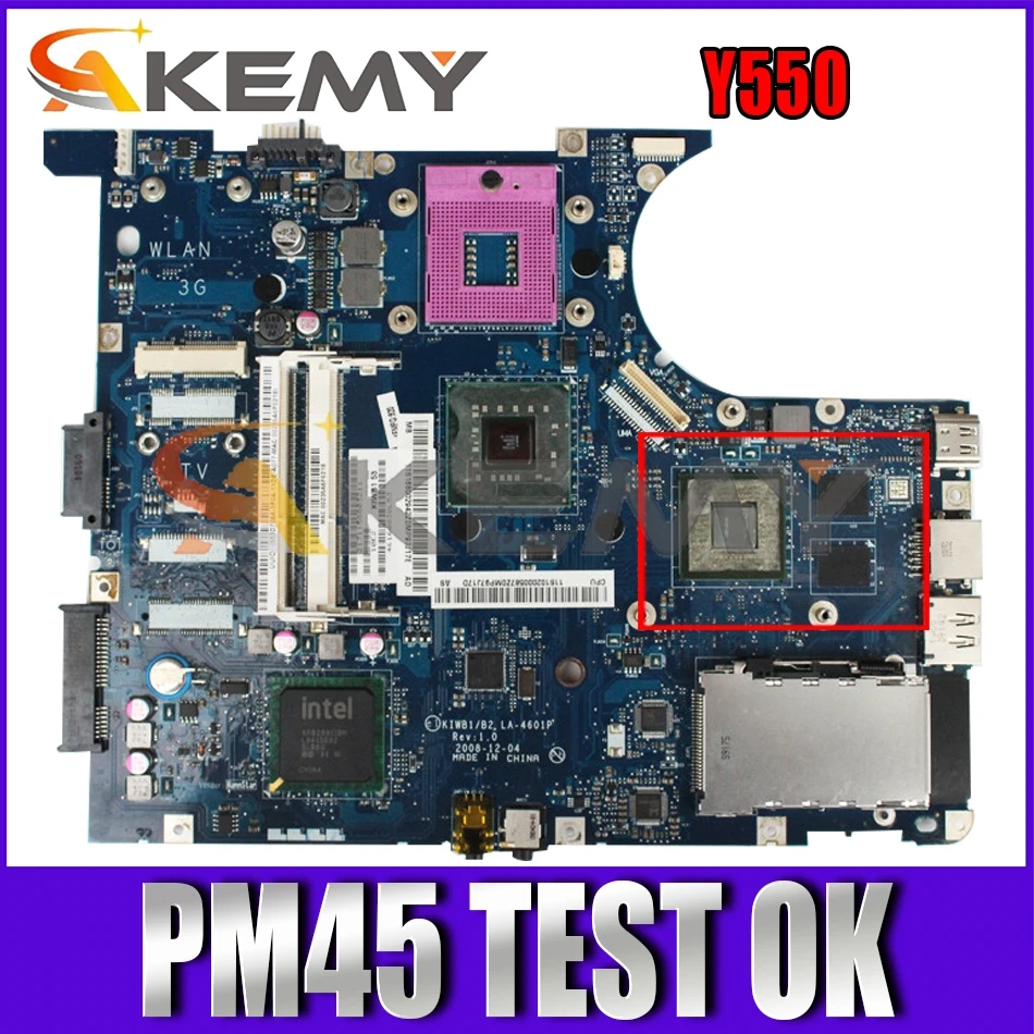 Akemy LA-4602P LA-4601P Motherboard For Y550 Laptop Motherboard PGA478 PM45 100% Test Work Gift CPU
Akemy LA-4602P LA-4601P Motherboard For Y550 Laptop Motherboard PGA478 PM45 100% Test Work Gift CPU