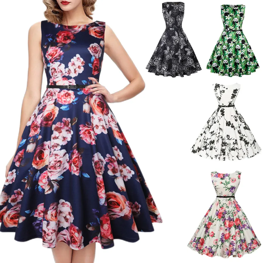 Poyan Print Sleeveless Robe Femme Retro 100% Cotton Casual Dress Vintage Dresses Women Floral, As picture
Poyan Print Sleeveless Robe Femme Retro 100% Cotton Casual Dress Vintage Dresses Women Floral, As picture