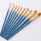 10 Pcs OEM Custom Nylon Hair Acrylic Oil Painting Wooden Handle Artist Paint Brush Set