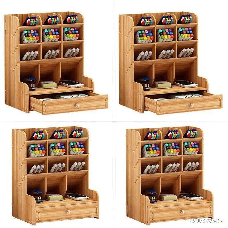 Desktop Stationary Home Office Supply Desktop Storage Rack Wooden Desk Organizer Multi-functional Diy Pen Holder Box, As photo
Desktop Stationary Home Office Supply Desktop Storage Rack Wooden Desk Organizer Multi-functional Diy Pen Holder Box, As photo