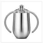 Steel Tumbler 8 Oz 14OZ Stainless Steel Baby Sippy Cup With Nozzle Egg Shape Tumbler With Double Handle