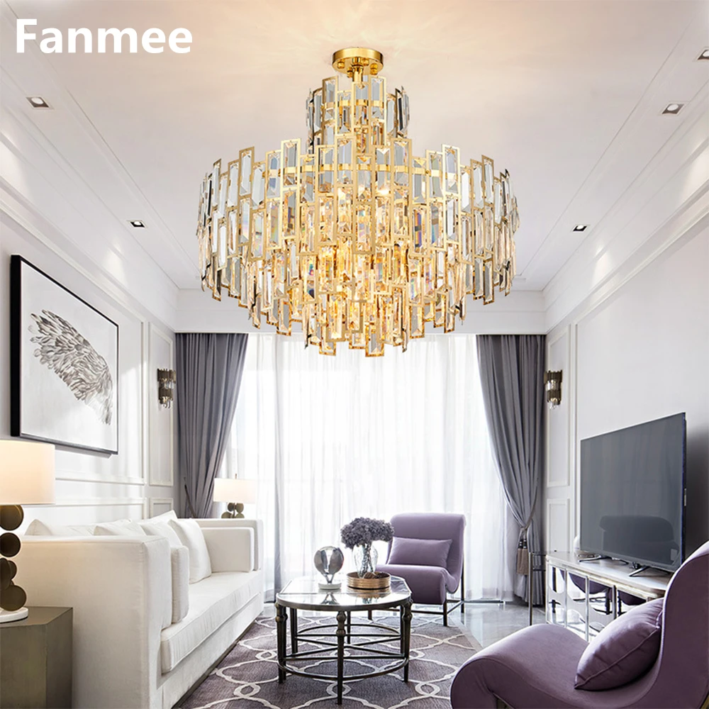 

Postmodern Crystal Chandeliers Lights Luxury LED Indoor Lighting Gold Lustre Lamp for Living Room Bedroom Dining Room Restaurant