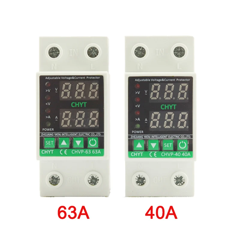 Home Usage Dual Display Automatic 2Pole 220v Digital Over And Under Voltage Protector 
Home Usage Dual Display Automatic 2Pole 220v Digital Over And Under Voltage Protector
