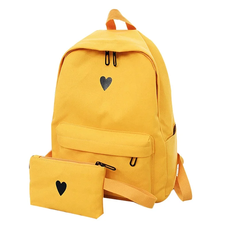 Women's Backpack Canvas Printed Heart Yellow Backpack Korean Style Students Travel Bag Girl School Bag Laptop Backpack
Women's Backpack Canvas Printed Heart Yellow Backpack Korean Style Students Travel Bag Girl School Bag Laptop Backpack
