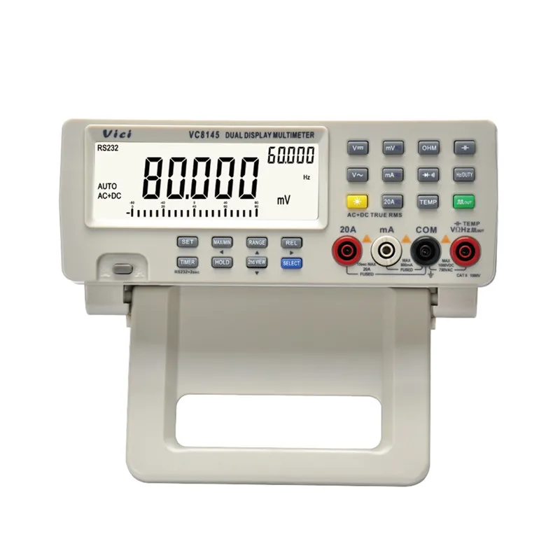 VC8145 High Precison Digital Multimeter Bench Top DMM Precision Desktop Multimeter Digital Voltmeter Ohm DCV/ACV/DCA/ACA, Cream-colored 
VC8145 High Precison Digital Multimeter Bench Top DMM Precision Desktop Multimeter Digital Voltmeter Ohm DCV/ACV/DCA/ACA, Cream-colored