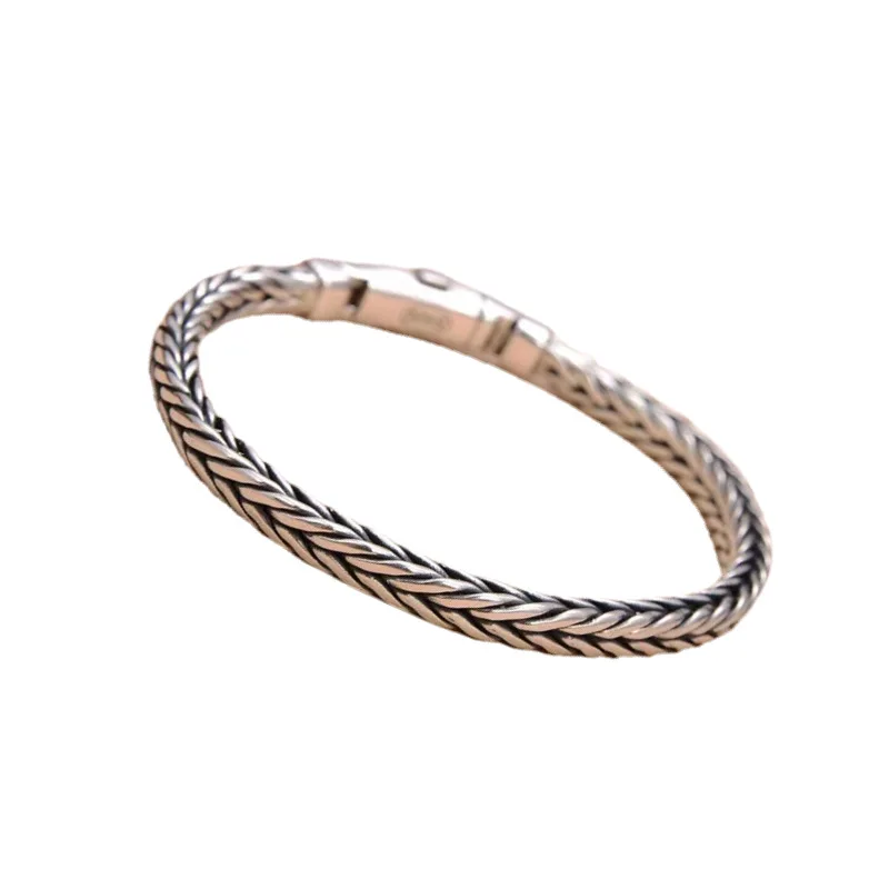 S925 Sterling Silver Bracelet for Men and Women Handmade Woven Chains Couple Fine Jewelry Bracelets & Bangles
S925 Sterling Silver Bracelet for Men and Women Handmade Woven Chains Couple Fine Jewelry Bracelets & Bangles