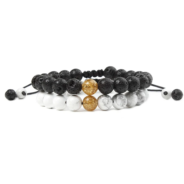 white golden love lavastone women amber baltic beads bracelet for couple, As photos shows
white golden love lavastone women amber baltic beads bracelet for couple, As photos shows