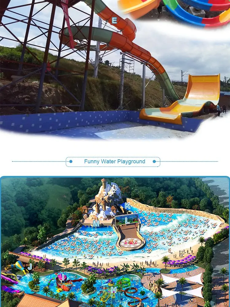 Outdoor Use Fiberglass Water Slide with Combination Available and Color Customized for Amusement Parks